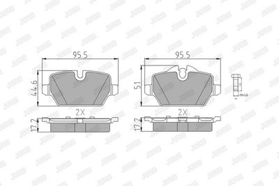 BREMSBELAGSATZ SCHEIBENBREMSE JURID 573136J 1