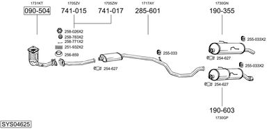 Układ wydechowy BOSAL SYS04625
