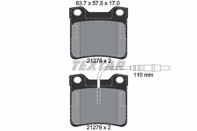 TEXTAR 2127801 Тормозные колодки и сигнализаторы  для PEUGEOT 406 купе (8C) 2.0 16V