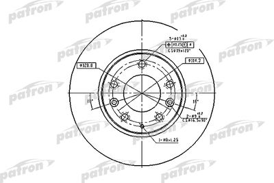 Тормозной диск PATRON PBD4386 для MAZDA 6