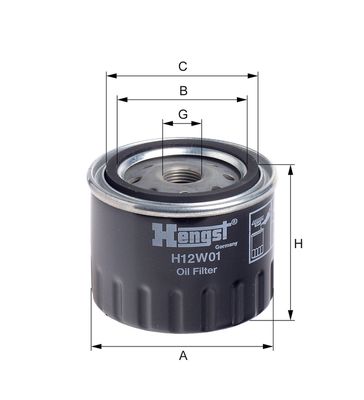 Olejový filtr HENGST FILTER H12W01
