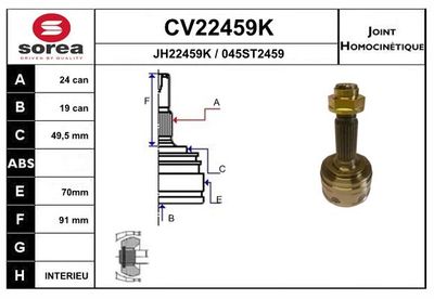 GELENKSATZ ANTRIEBSWELLE EAI CV22459K