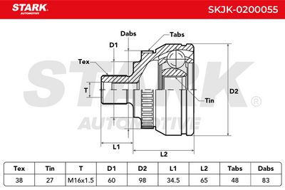 каре комплект, полуоска STARK SKJK-0200055