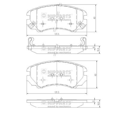 Комплект тормозных колодок, дисковый тормоз NIPPARTS J3600541 для HYUNDAI GALLOPER