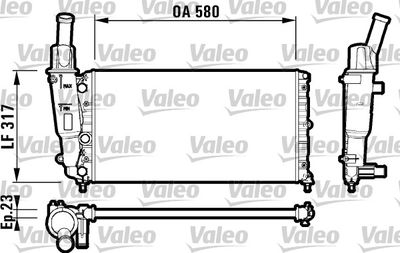 VALEO 732705 Радиатор охлаждения двигателя  для FIAT PUNTO (Фиат Пунто)