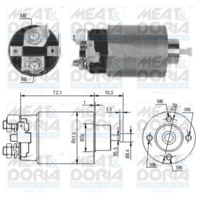 Тяговое реле, стартер MEAT & DORIA 46162 для MITSUBISHI 3000