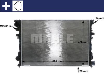 Радиатор, охлаждение двигателя MAHLE CR 587 000S для FIAT SCUDO