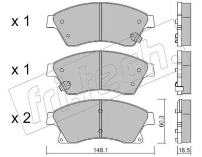 Sada brzdových destiček, kotoučová brzda fri.tech. 855.0