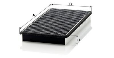 Cabinefilter met actieve kool past: PORSCHE 911, 911 SPEEDSTER, 911 TARGA, BOXSTER, BOXSTER SPYDER, CAYMAN 2.5-4.0 09.96-06.13