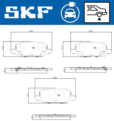 Sada brzdových destiček, kotoučová brzda SKF VKBP 95013 EV