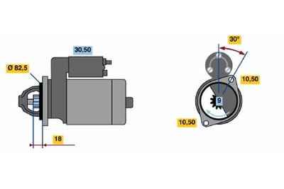 Стартер BOSCH 0 986 014 620 для AUDI 90