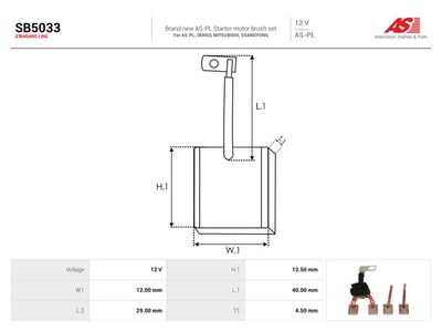 Kolborste, startmotor AS-PL SB5033