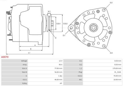 Alternator A0070