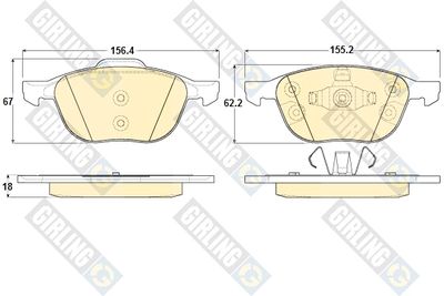 Комплект тормозных колодок, дисковый тормоз GIRLING 6119392 для FORD C-MAX