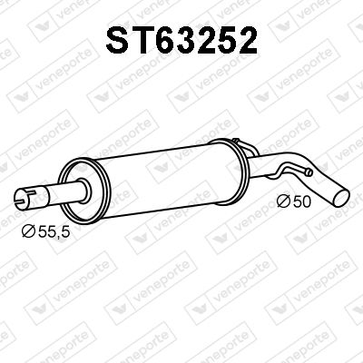 Предглушитель выхлопных газов VENEPORTE ST63252 для SKODA RAPID