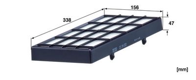 Cabinefilter patroon past: IVECO EUROCARGO I-III, EUROCARGO IV, EUROCARGO V, EUROFIRE II, EUROFIRE III 09.00-