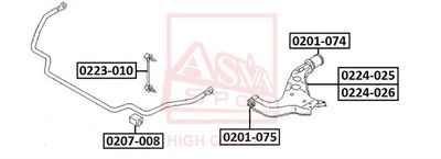 ASVA 0224-026 Рычаг подвески  для INFINITI  (Инфинити Qx4)