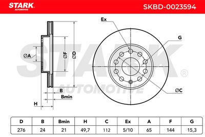 спирачен диск STARK SKBD-0023594