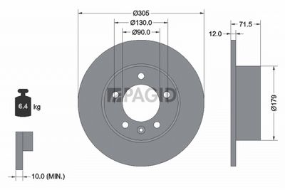 Tarcza hamulcowa PAGID 55287N