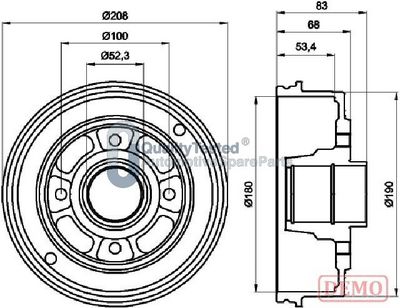 Brzdový buben JAPANPARTS TA0707JM