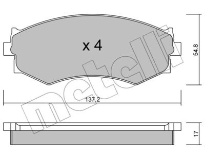 Комплект тормозных колодок, дисковый тормоз METELLI 22-0190-0 для NISSAN 200SX