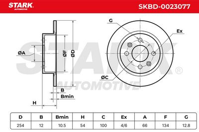 спирачен диск STARK SKBD-0023077