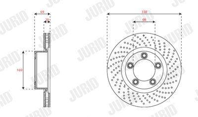 Тормозной диск JURID 563536JC-1 для PORSCHE 718
