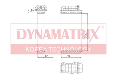 DYNAMATRIX DR71441 Радиатор печки  для FIAT COUPE (Фиат Коупе)