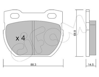 Sada brzdových destiček, kotoučová brzda CIFAM 822-354-0