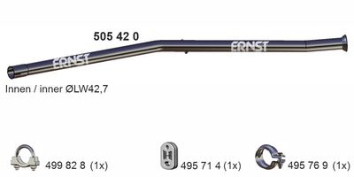 ERNST 505420 Каталізатор  для PEUGEOT 206 (Пежо 206)