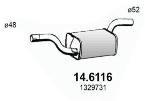 Средний глушитель выхлопных газов ASSO 14.6116 для FORD C-MAX