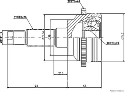 GELENKSATZ ANTRIEBSWELLE Herth+Buss Jakoparts J2823130 1