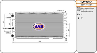 AHE 109.075/A Радіатор охолодження двигуна 