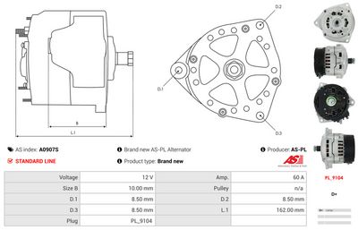 GENERATOR / ALTERNATOR AS-PL A0907S 4
