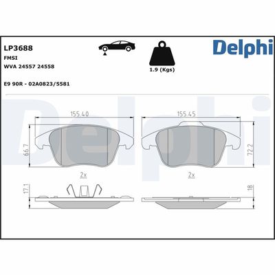 Brake Pad Set, disc brake LP3688