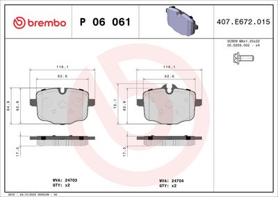 Brake Pad Set, disc brake P 06 061