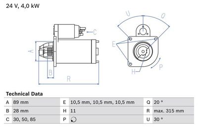 Startmotor BOSCH 0.986.023.200