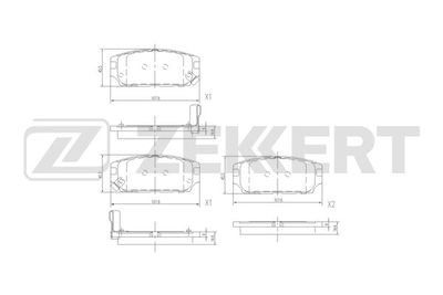 Комплект тормозных колодок, дисковый тормоз ZEKKERT BS-2961 для MITSUBISHI PROUDIA/DIGNITY