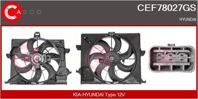 CASCO CEF78027GS Вентилятор системы охлаждения двигателя  для HYUNDAI i20 I (PB, PBT) 1.4 CRDi