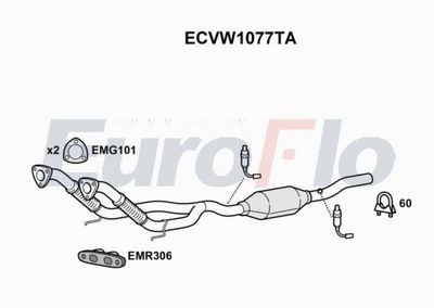 Katalizator EUROFLO ECVW1077TA