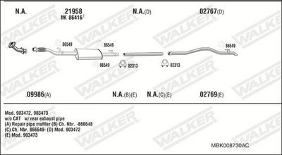 ABGASANLAGE WALKER MBK008730AC