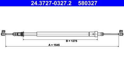 Vajer, parkeringsbroms ATE 24.3727-0327.2