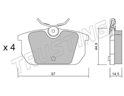 Sada brzdových destiček, kotoučová brzda TRUSTING 066.0