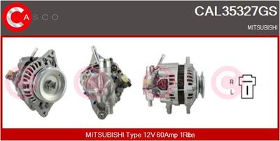 CASCO CAL35327GS Генератор для MITSUBISHI LANCER III Station Wagon (C1_V, C3_V)