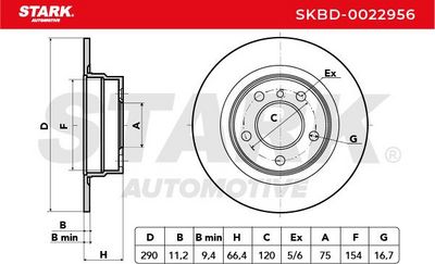 спирачен диск STARK SKBD-0022956