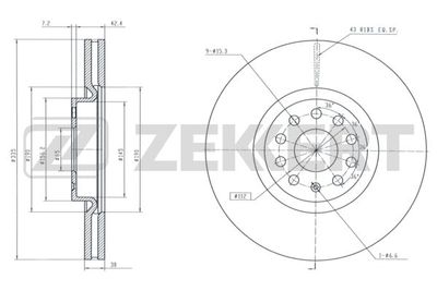 Тормозной диск ZEKKERT BS-6423 для VW TERAMONT