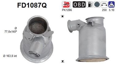Filtr sadzy / filtr cząstek stałych, układ wydechowy AS 04L131602EX