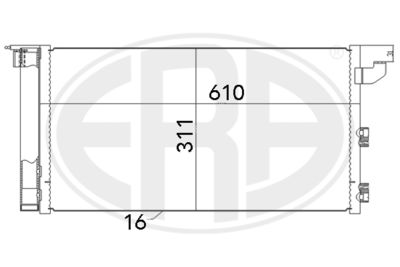 Конденсатор, кондиционер ERA 667005 для FIAT PANDA