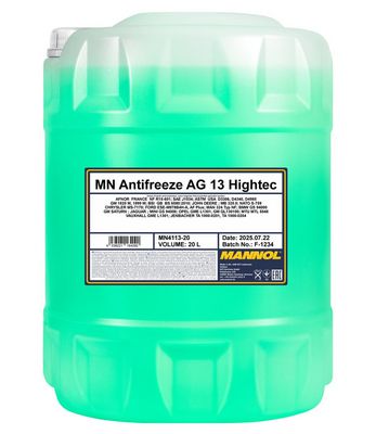 Glykol MANNOL 4113 Antifreeze AG13 Hightec 20 Liter Koncentrerad MN4113-20