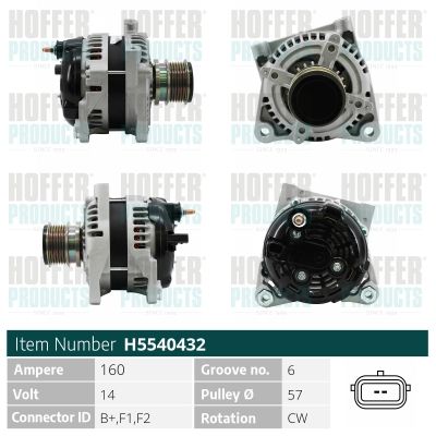 Генератор HOFFER H5540432 для CHRYSLER VOYAGER